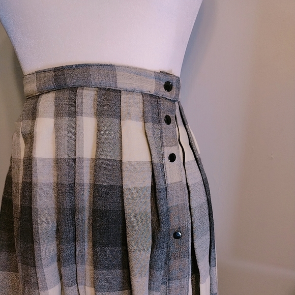 Vintage Lyn Bowling Wool Pleated Maxi Skirt - Picture 2 of 7